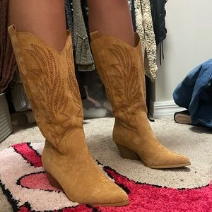 NASTY GAL brown cowboy boot